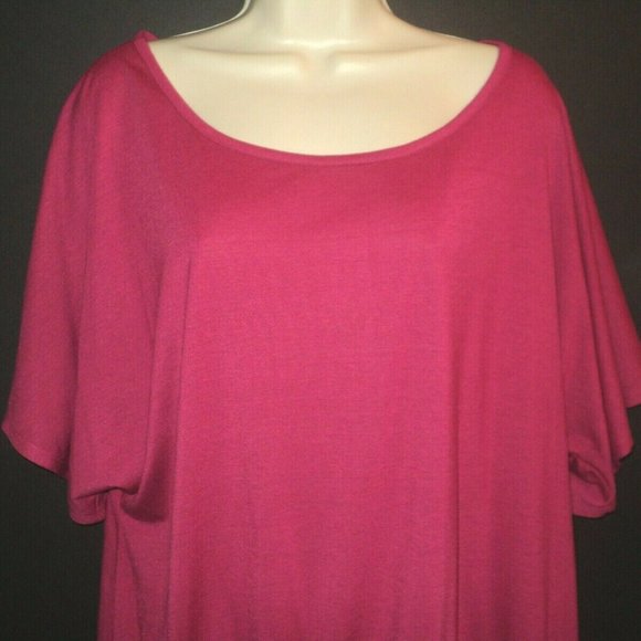 NEW Route 66 Plus 2X Top Short Dolman Sleeves Rose - Picture 2 of 7
